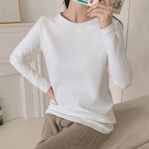 나야홍 / 아이우먼 슬림핏라운드롱티셔츠 YYV989M601 빅사이즈