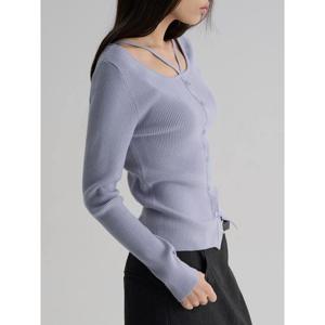 (356151WM1S) [에잇세컨즈] 립 넥 스트랩 풀오버  바이올렛