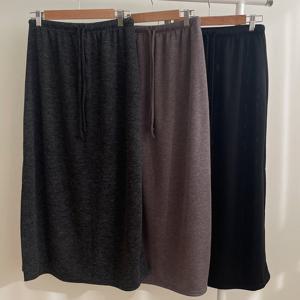 나야홍 / 빅사이즈치마 X036L601 스키니끈밴딩롱스커트 MO