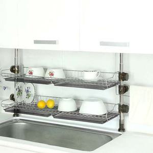 기둥식 씽크 선반 800 2단 로얄 물빠짐 식기 건조대