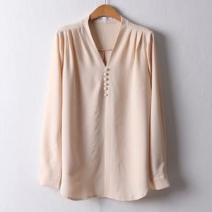 나야홍 / 아이우먼 브이단추핀턱블라우스 IRI105M602 빅사이즈