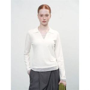 제너럴아이디어 레이어드 슬림핏 버튼 카라 니트 [IVORY] WBE3L05515 383642