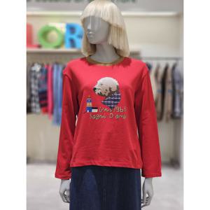 [베네통][베네통] 베네통 퍼피 프린팅 저지 티셔츠 BATS03511 (P