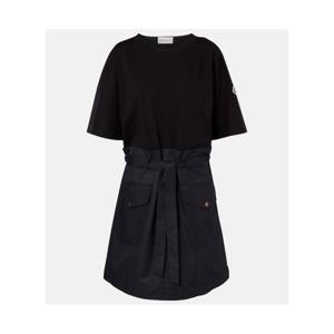 몽클레어 벨티드 코튼 블렌드 저지 미니드레스 P01141829