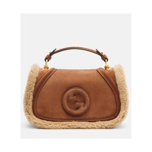 구찌 Gucci Blondie 미디엄 스웨이드 탑 핸들 백 P01054653