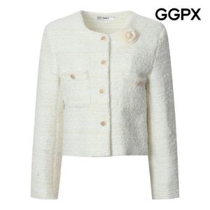 [지지피엑스]코사지 트위드 노카라 자켓 GQ2JK007B