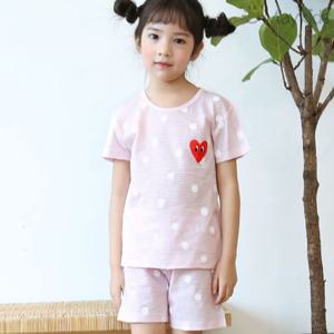 [메이키즈]하트도트핑크 오가닉5부쟈가드