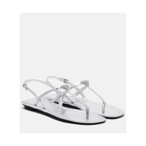 프라다 메탈릭 레더 샌들 P01179415