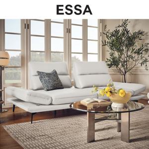 [에싸] 레미 3인 스윙기능 베티버 천연 면피 소가죽 소파