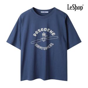 르샵  라운드넥 그래픽 코튼 반팔 티셔츠 (BQ4TS007A)