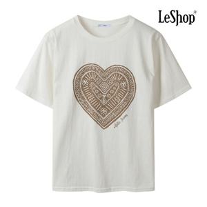 르샵  에스닉 하트 프린팅 티셔츠 (BQ4TS005A)