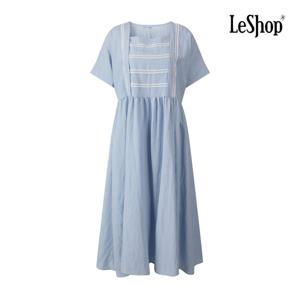 르샵  스퀘어넥 사다리 레이스 플레어 원피스 (BQ4OP001A)