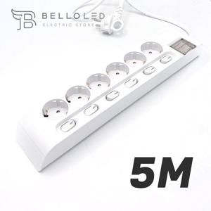 오디세이 멀티탭 디자인멀티탭 개별스위치 절전 6구 5M