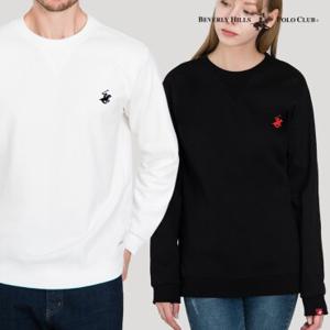 [비버리힐즈폴로클럽] 남여공용 특양면 자수로고 맨투맨 티셔츠
