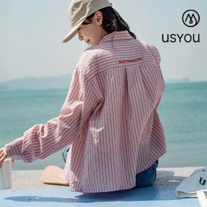 [캔마트] [어스유] 백자수 스트라이프 셔츠