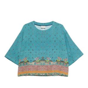 피에르루이마샤 플로럴 보더 크롭 블라우스 ADANASTRSVCMC10471