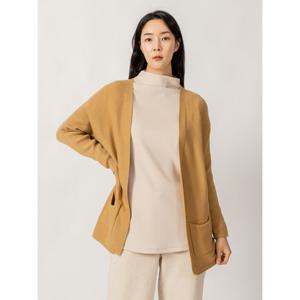 [요이츠][요이츠]가오리 짜임배색 숄 니트 가디건_YF09PRD01