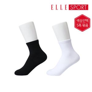 [ELLE양말]숙녀 무지 중목 5족 묶음 ES20125_5