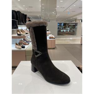 [탠디] 여성 퍼 하프부츠 723718 SA102 브라운 5Cm