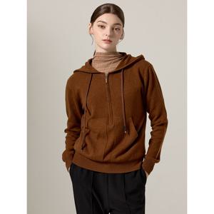 [요이츠]캥거루 포켓 후드 반 집업 울 니트_YH10KKN30