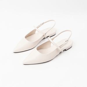 [신난다슈]여성 슬링백 힐 1cm 여자 메리제인 플랫 구두 펌프스 단화 낮은굽 LN247219크림