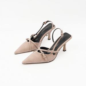 [신난다슈]여성 슬링백힐 8cm 슬링백 구두 펌프스힐 하이힐 스틸레토 JM243014 베이지
