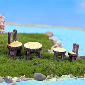 상세정보참조 미니어쳐 통나무의자테이블(소)-1개/마리모 테라리