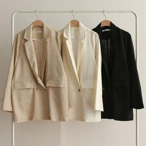 빅사이즈사랑해요 E082L406 여름투버튼린넨자켓 BN