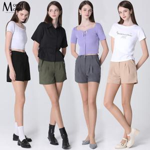 [모리모리스][모리모리스(Morry Morris)] 쿨링 핀턱 하프 슬랙스