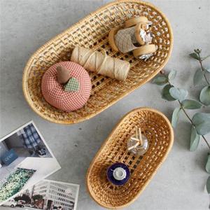 라탄 미니바구니 2개 디저트  트레이 소품 접시