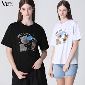 [모리모리스][모리모리스(Morry Morris)] 프레인 커피캣 반팔 티