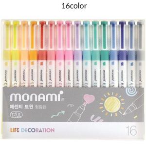 모나미 에센티트윈형광펜16색세트