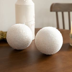 크리스마스 볼 트리 장식 화이트펀 120mm [2개입] 꾸미기 소품 용품 오너먼트 데코