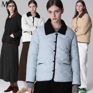 [모리모리스][모리모리스(Morry Morris)] 배색 라인 골덴 패딩