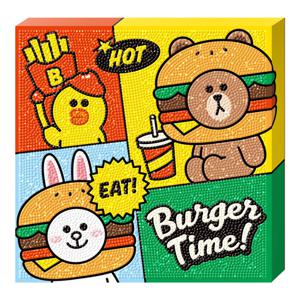 라인프렌즈 보석십자수 캔버스 버거타임 25x25 BS25-408