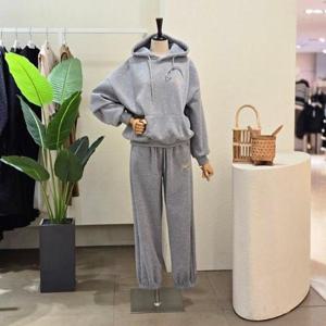 [포커스]FW4L9ST5045_리본 기모 후드티 조거 팬츠 셋업