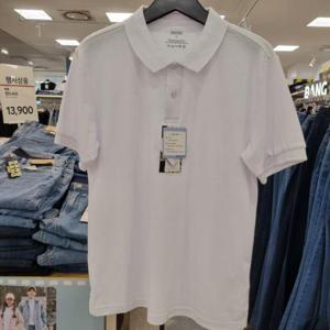 뱅뱅 HC21 여름공용레귤러핏반팔카라티 화이트 NTZ540