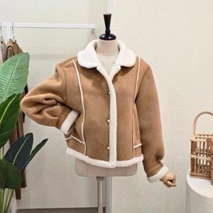 [포커스]FW4K3JK32391_싱글 버튼 무스탕 재킷