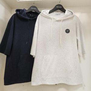 뱅뱅 HC15 뱅뱅 봄 여름 빅사이즈 레터링 부드러운 5부 소매기장 후드 티셔츠 BTL138