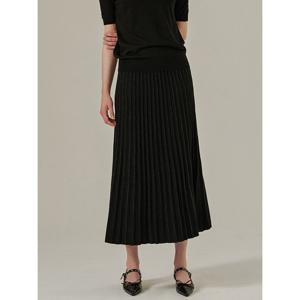 [요이츠]메탈 플리츠 A라인 밴딩 롱 니트 스커트_YI08WRKSK01