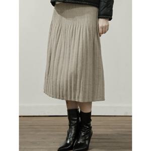 [요이츠]플리츠 기모 도톰한 밴딩 A라인 롱스커트_YJ10WOPSK02