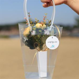 미니 조화 꽃다발 러난시리즈 +에칭 미니화병 포함 화병