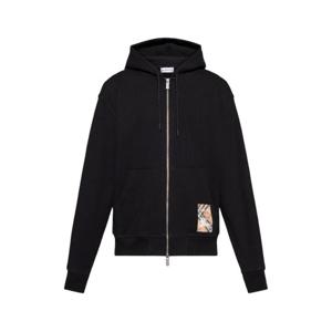 버버리 체크 라벨 후드 집업 블랙 남성 8102276