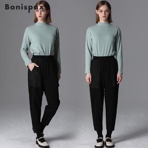 [보니스팍스][보니스팍스(Bonispax)] 우븐 배색 핀턱 팬츠 (택가