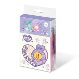 DIY 보석십자수 스티커 라인프렌즈 해피레빗 10x11 BST3-406