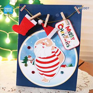 KY2007 크리스마스카드 줄무늬산타 4set