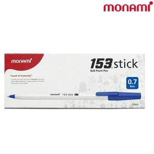 모나미 153 스틱 볼펜 0.7mm 12개입 1타 청색 모나비153펜 청색볼펜 블루펜 유성볼펜 파란볼펜 모나비파란