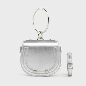 [몽삭]몽삭 릴다 소가죽 미니 크로스백 실버 AL18-2810-SI