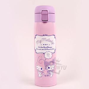 마이멜로디x쿠로미 원터치 스텐 보틀 480ml 스텐원터치스트로보틀 원터치보틀 원터치물병 원터치빨대보틀