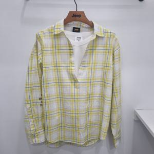 [지프]여전 체크 V형 카라셔츠 JQ2SHF107_JK